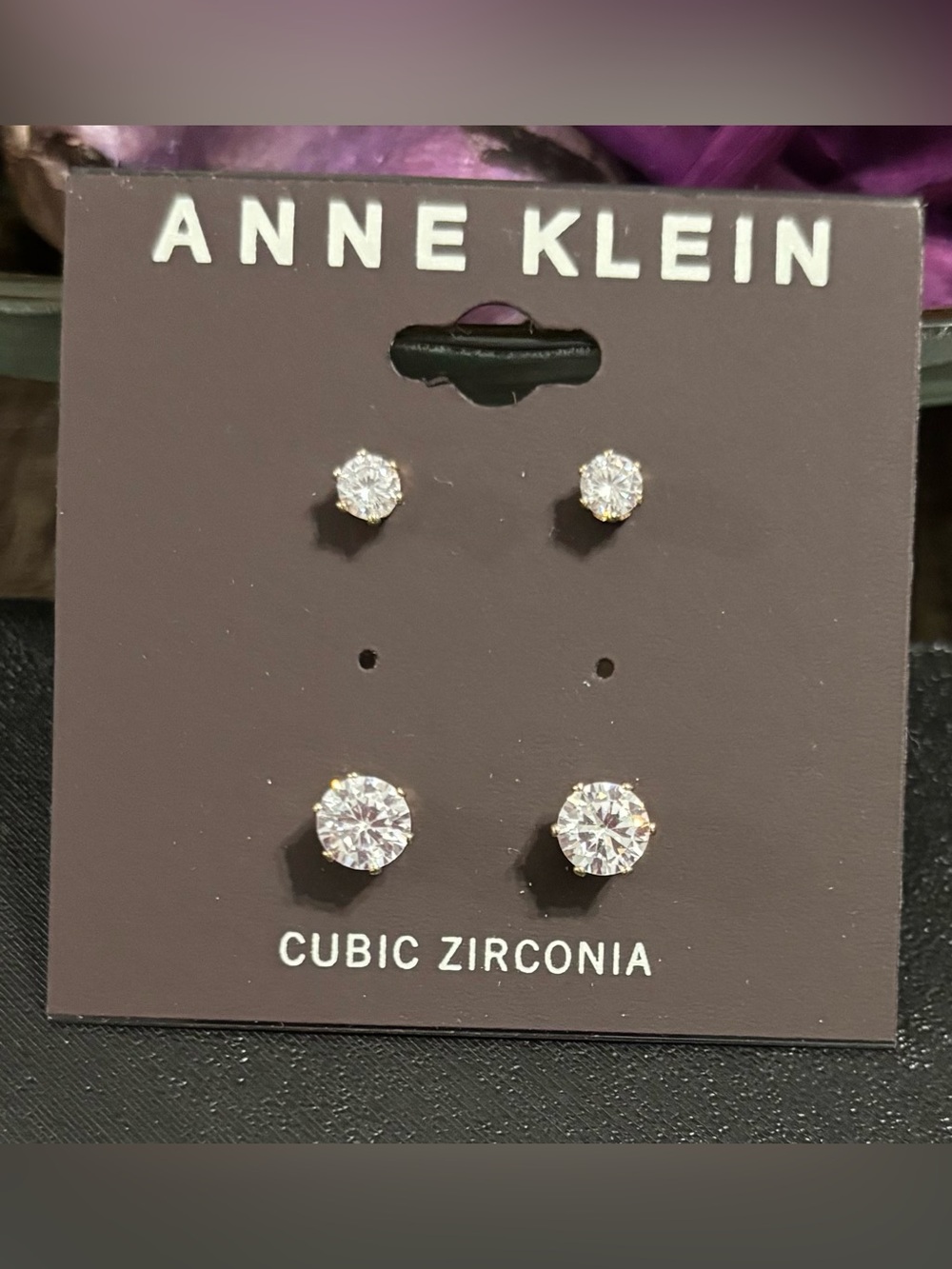 Anne Klein Cubic Zirconia Stud Earring Set